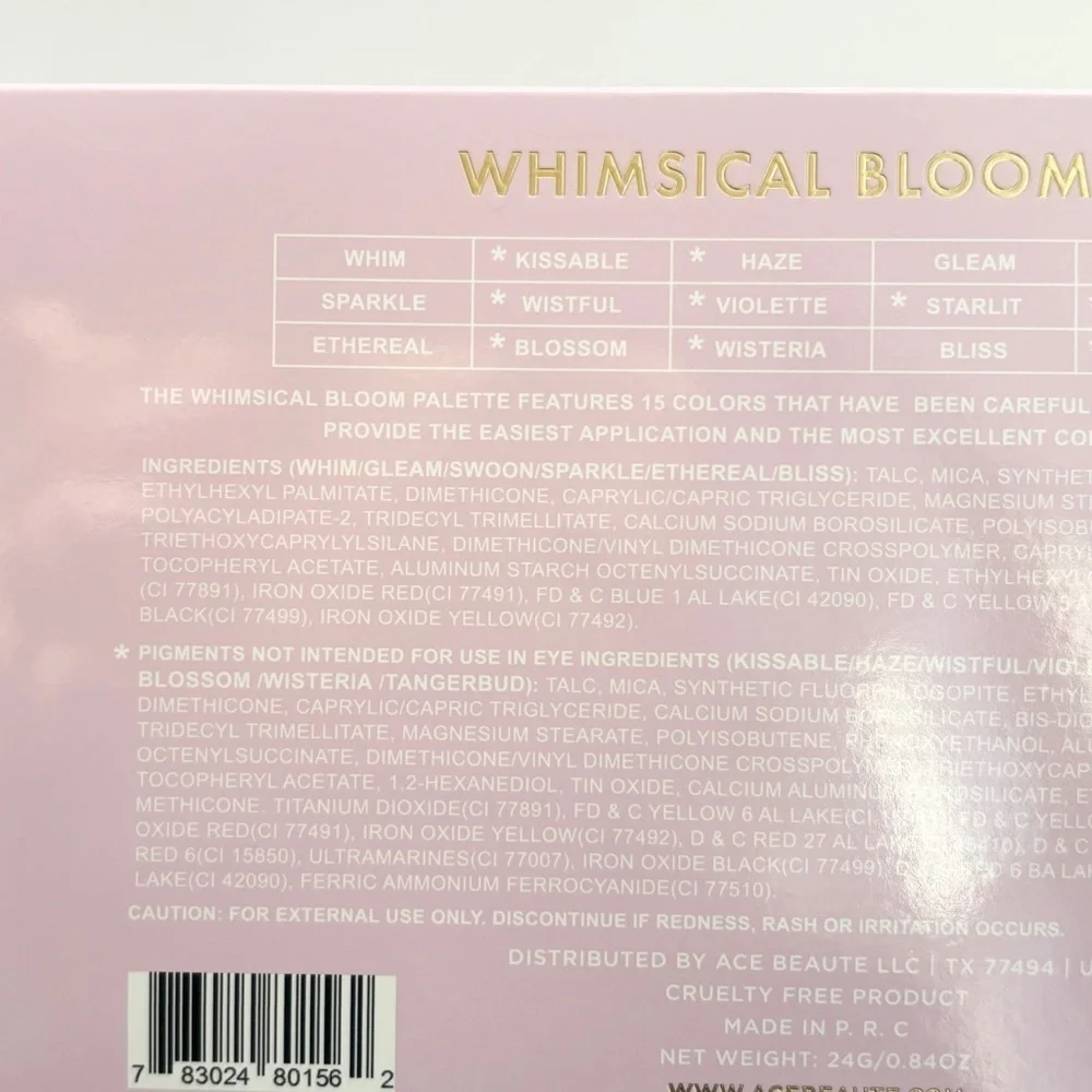 NWT ACE BEAUTE Whimsical Bloom Eyeshadow Pallette